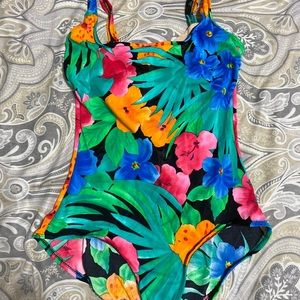 Women’s Nicole Wior Swimsuit Floral Print Size 14